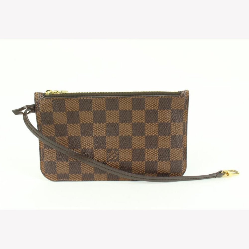 Louis Vuitton Damier Ebene Neverfull Pochette PM Wristlet Pouch 41lk66